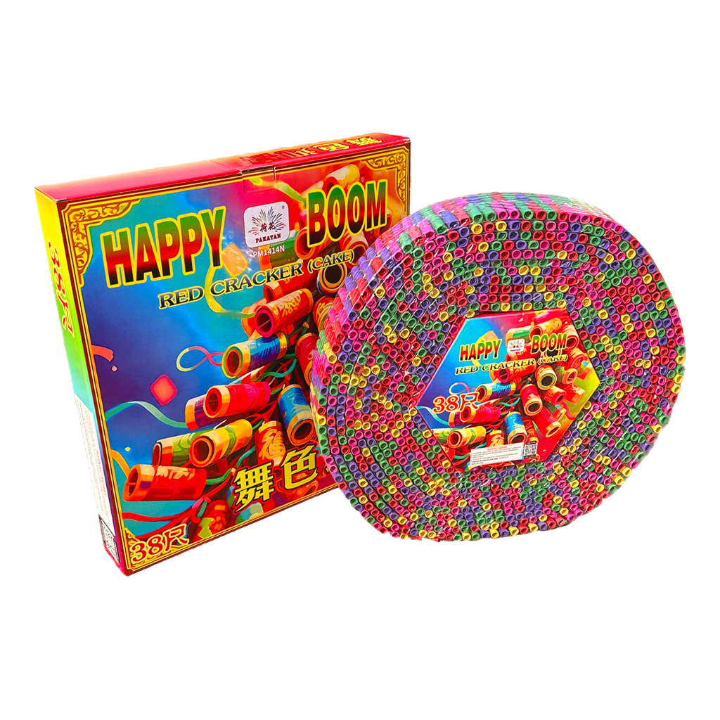 PM1414N Happy Boom Red Cracker (Cake) – 38‘ 【5 colors】 38尺舞色迎喜